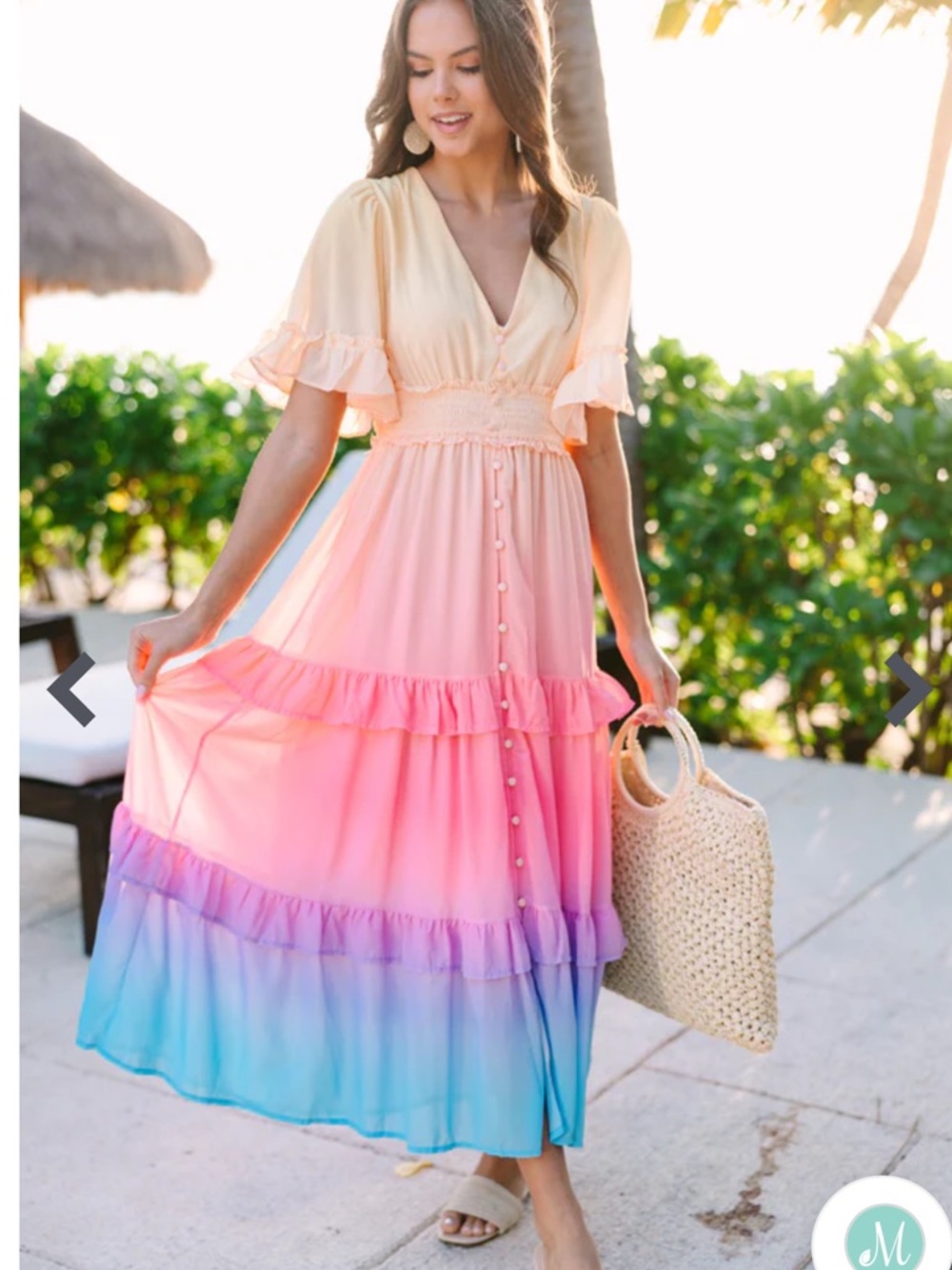 Into The Sunset Pink Ombre Midi Dress by Aura Barbiecore Girlhoodcore - Picture 2 of 8